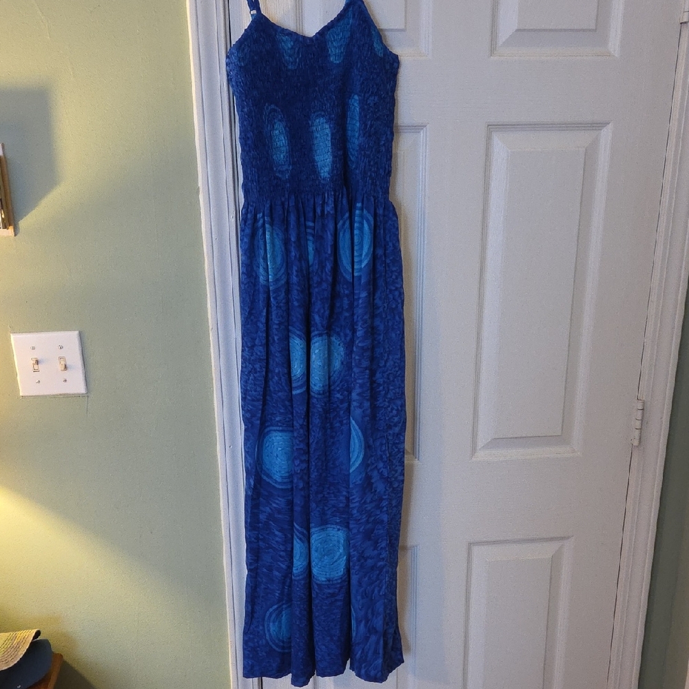 Blue Sleeveless Maxi Dress